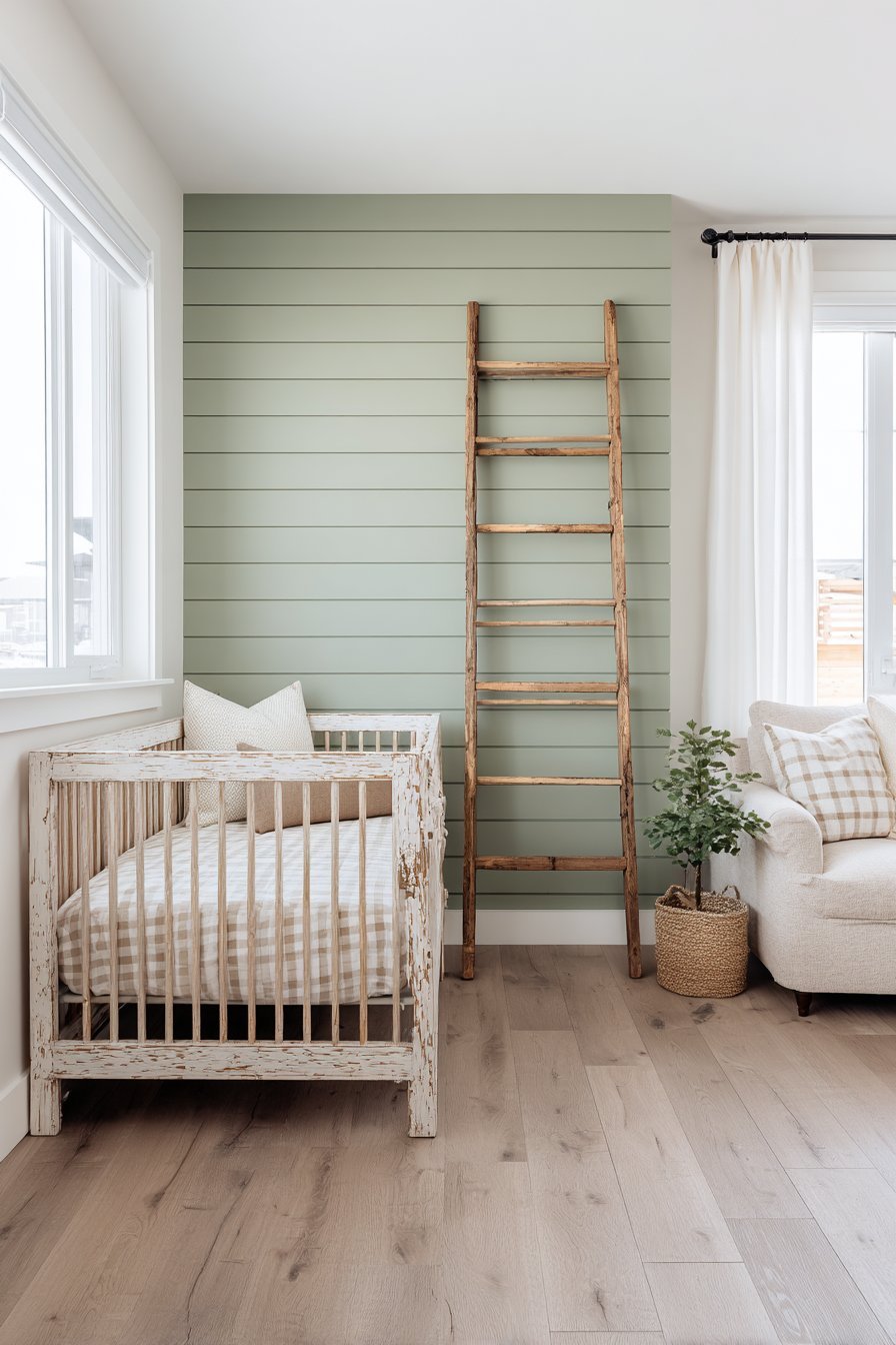 Modern Farmhouse Sage Green Shiplap