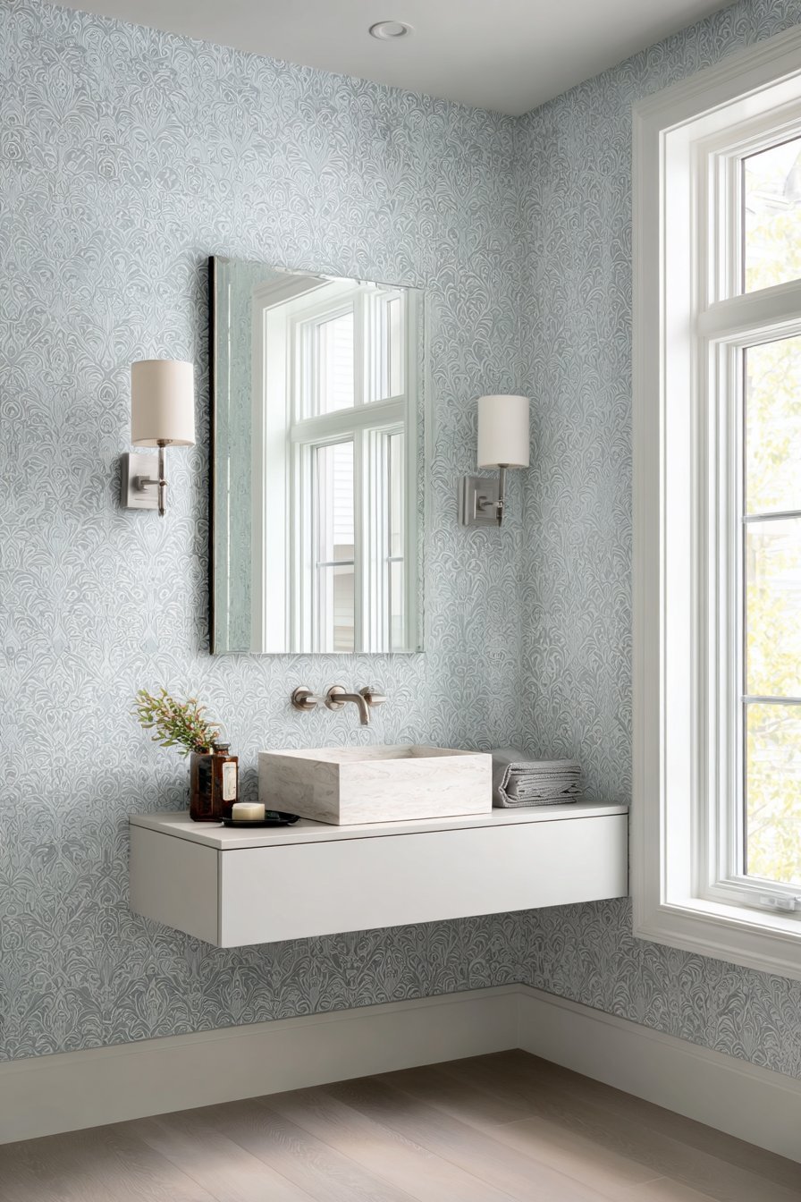 Subtle Damask Wallpaper Accent