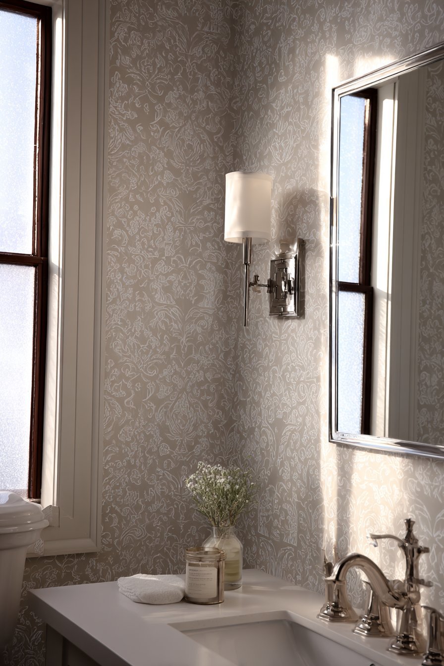 Subtle Damask Wallpaper Accent