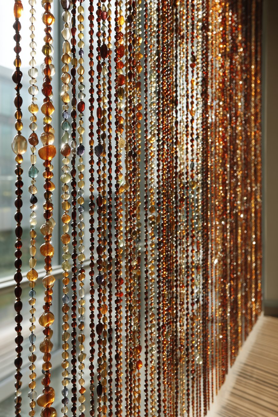 Functional Beaded Curtain Room Divider