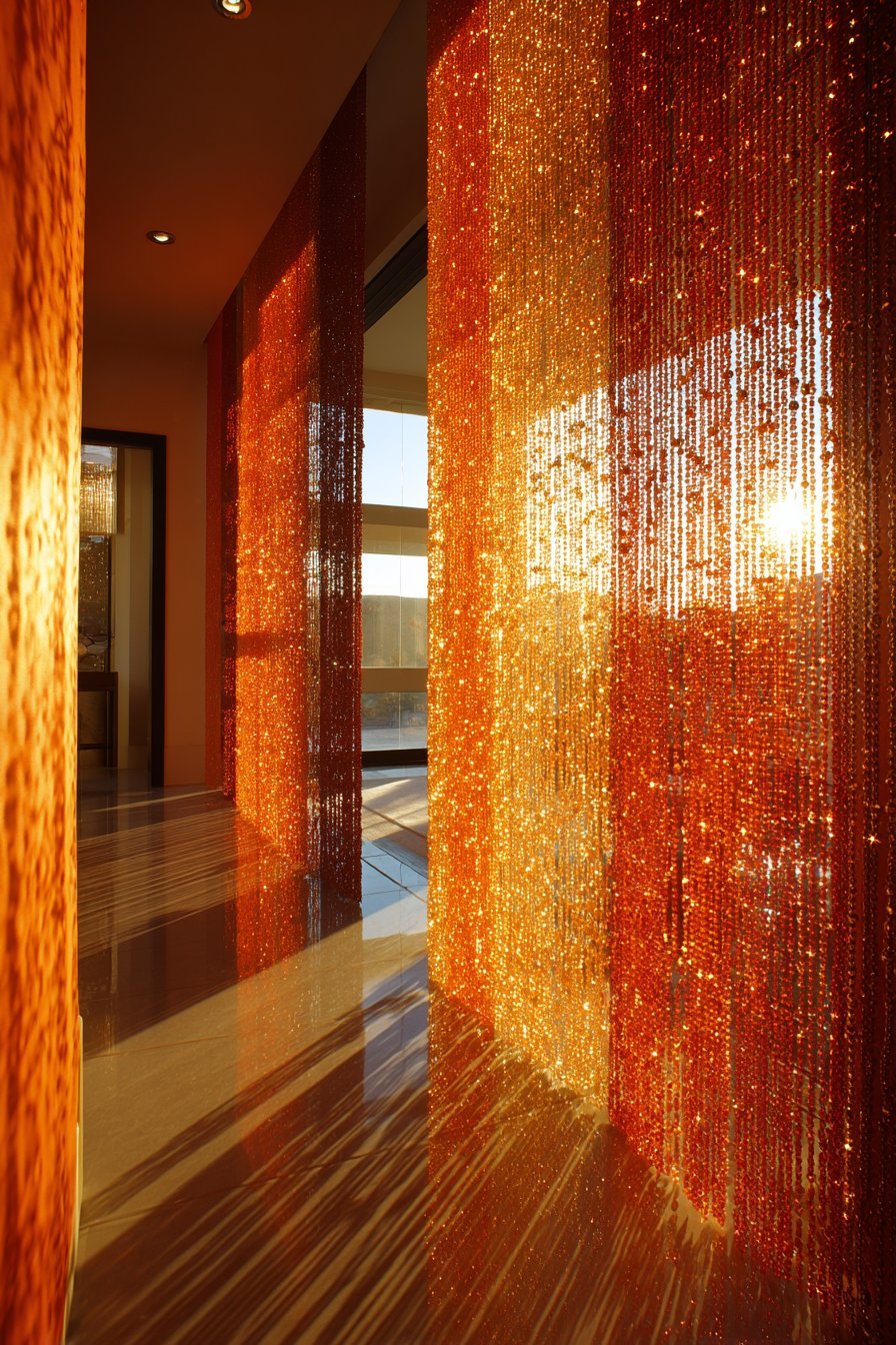 Functional Beaded Curtain Room Divider