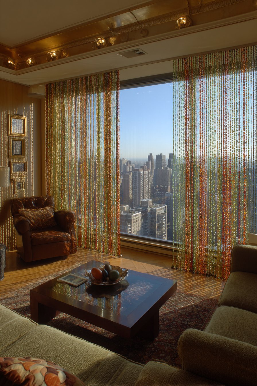 Functional Beaded Curtain Room Divider