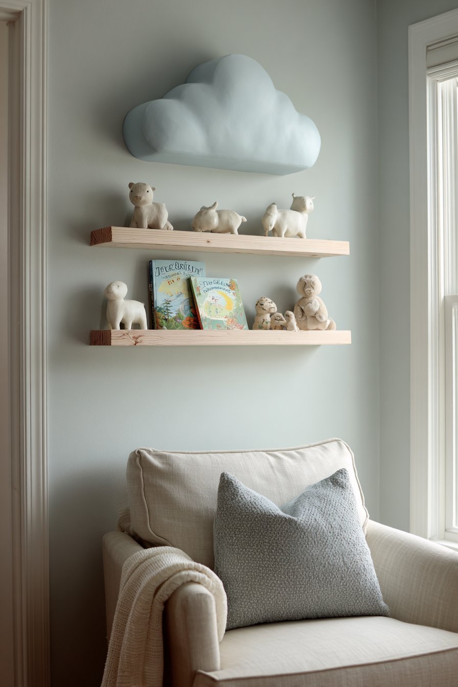 Contemporary Nursery Cloud Shelf