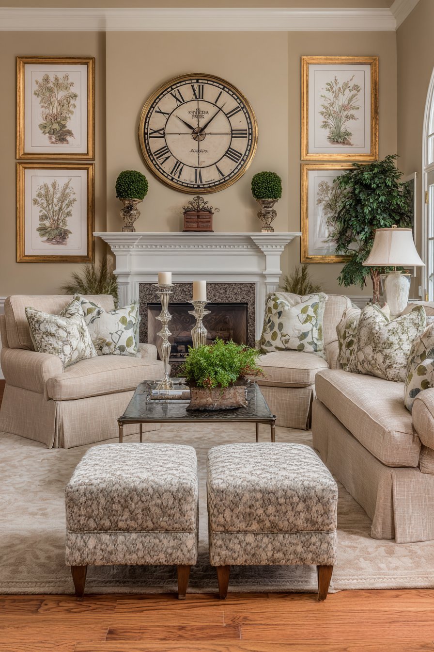 Traditional Botanical Print Symmetry