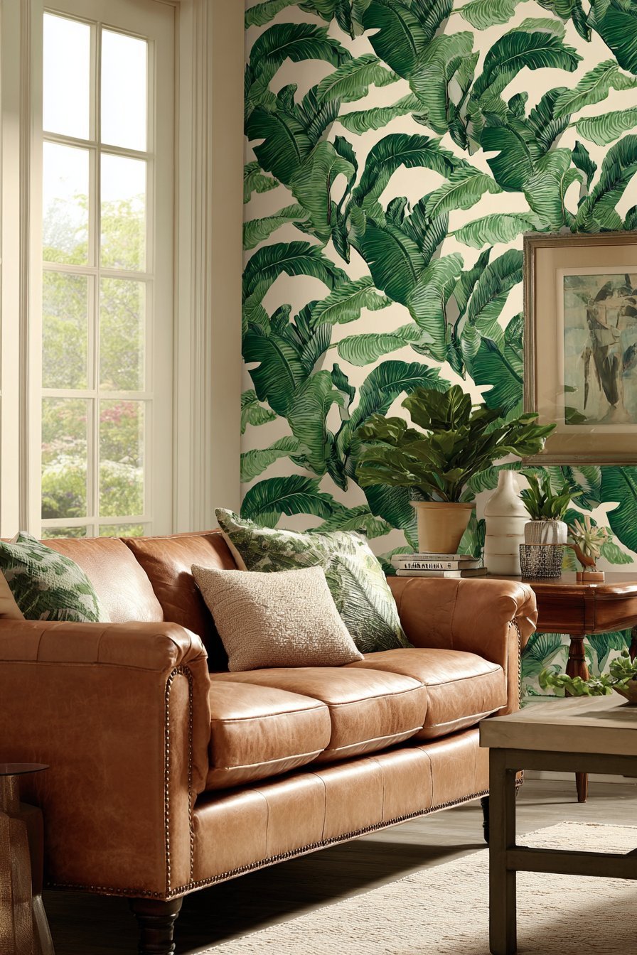 Tropical Leaf Peel-and-Stick Wallpaper