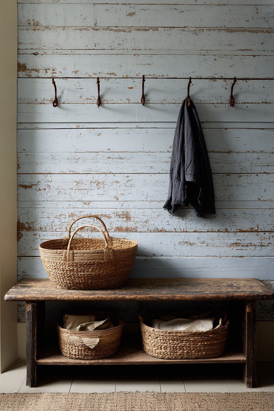 Distressed Milk Paint Shiplap Wall