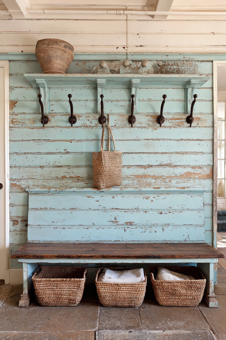 Distressed Milk Paint Shiplap Wall
