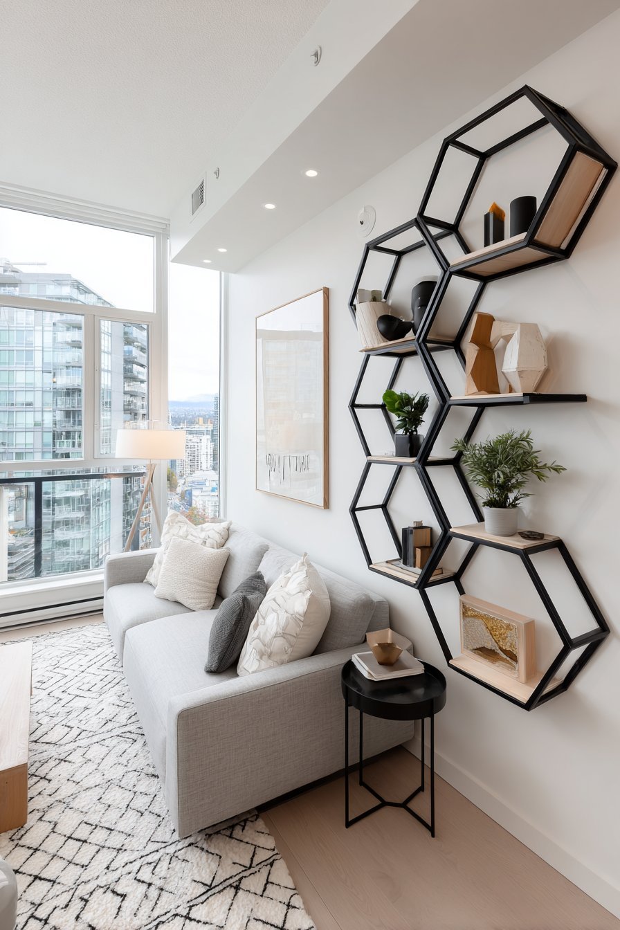 Modern Modular Hexagonal Shelving