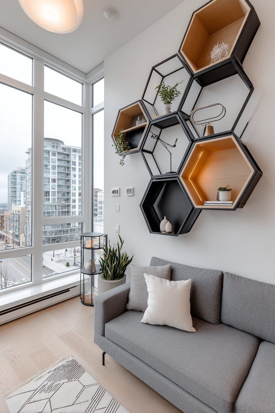 Modern Modular Hexagonal Shelving