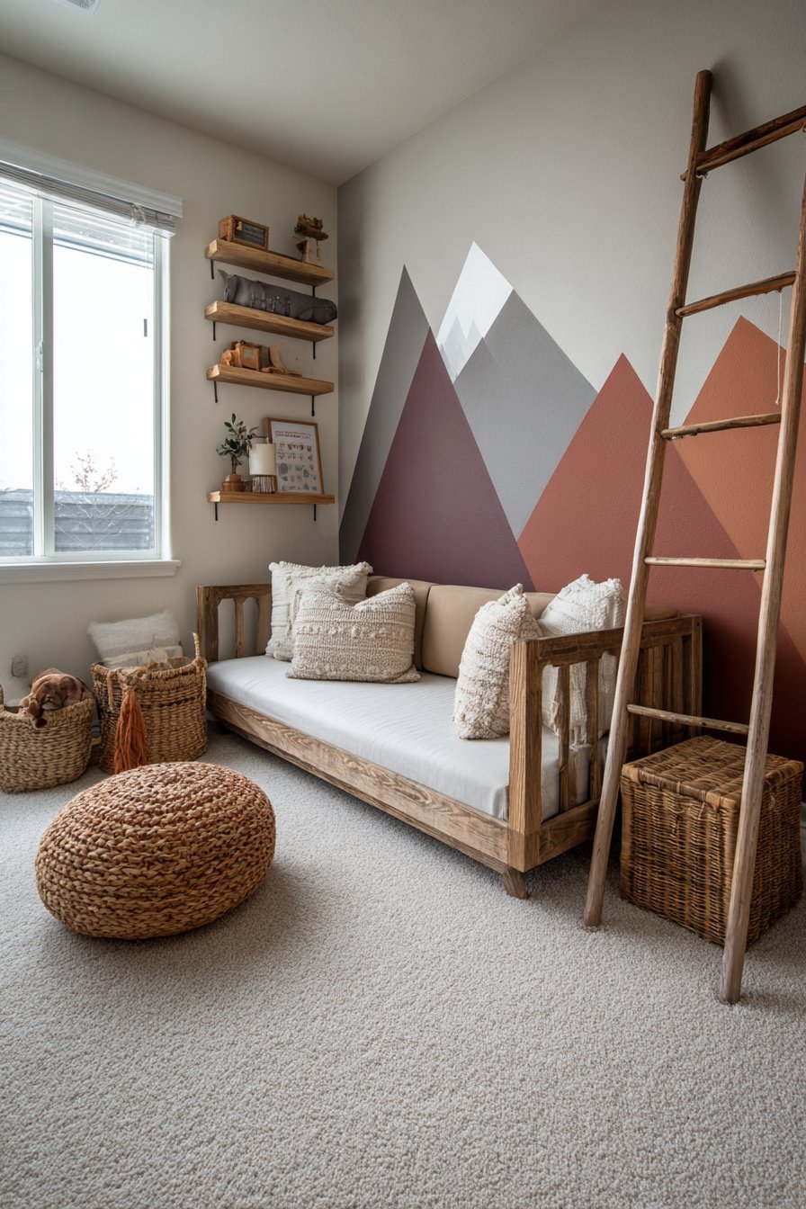 DIY Mountain Mural in Non-Traditional Colors