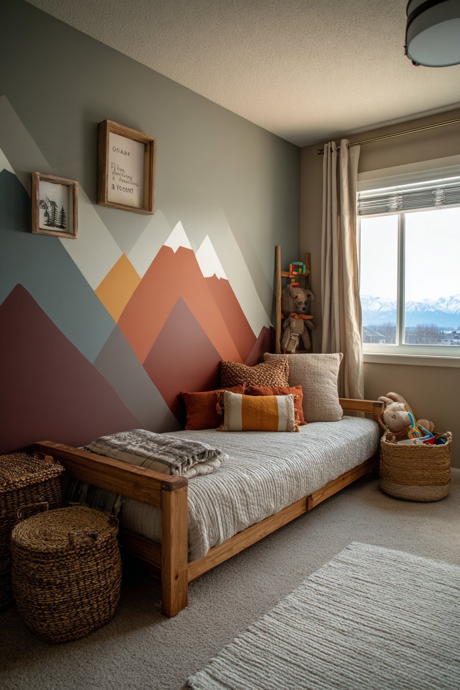 DIY Mountain Mural in Non-Traditional Colors
