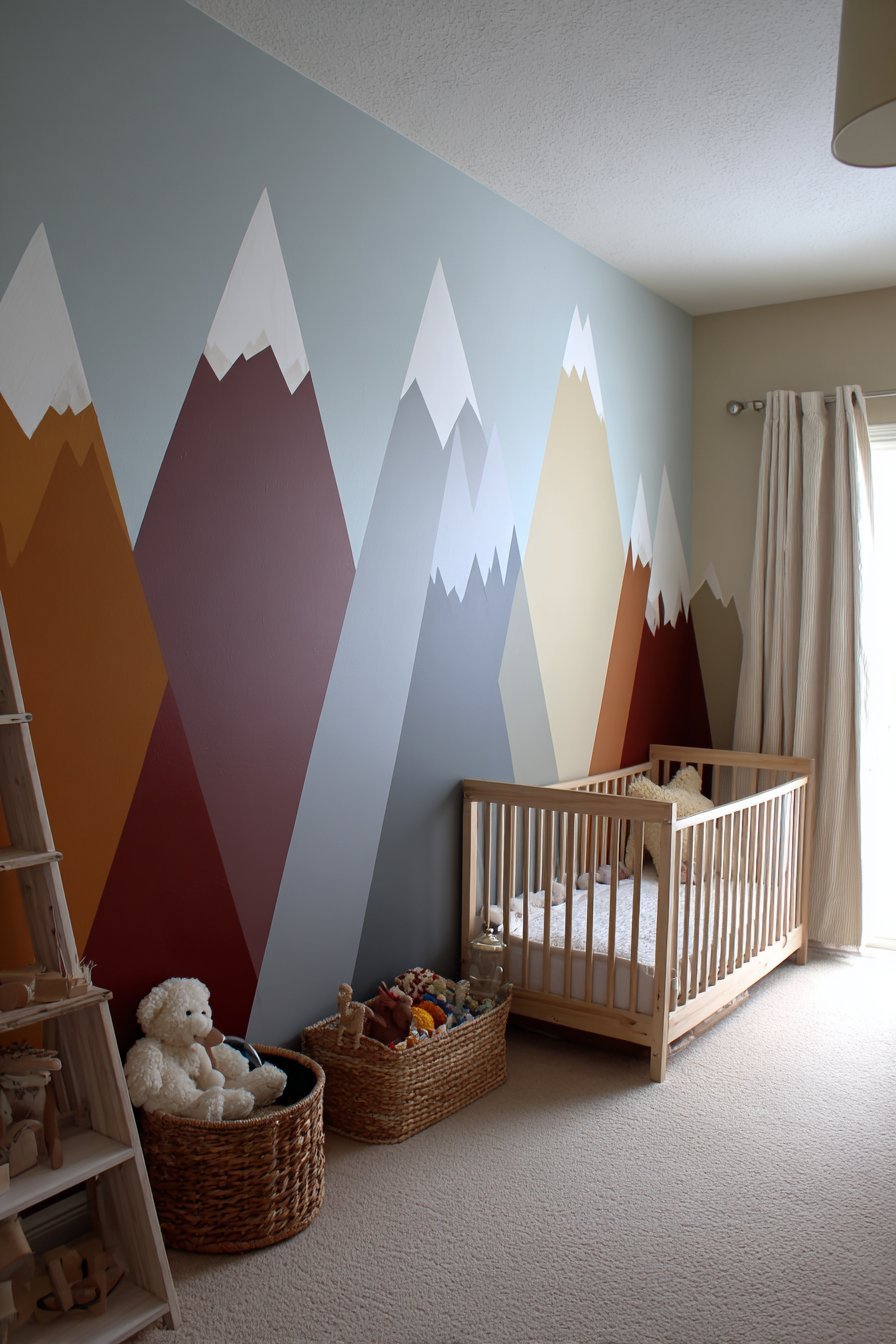 DIY Mountain Mural in Non-Traditional Colors