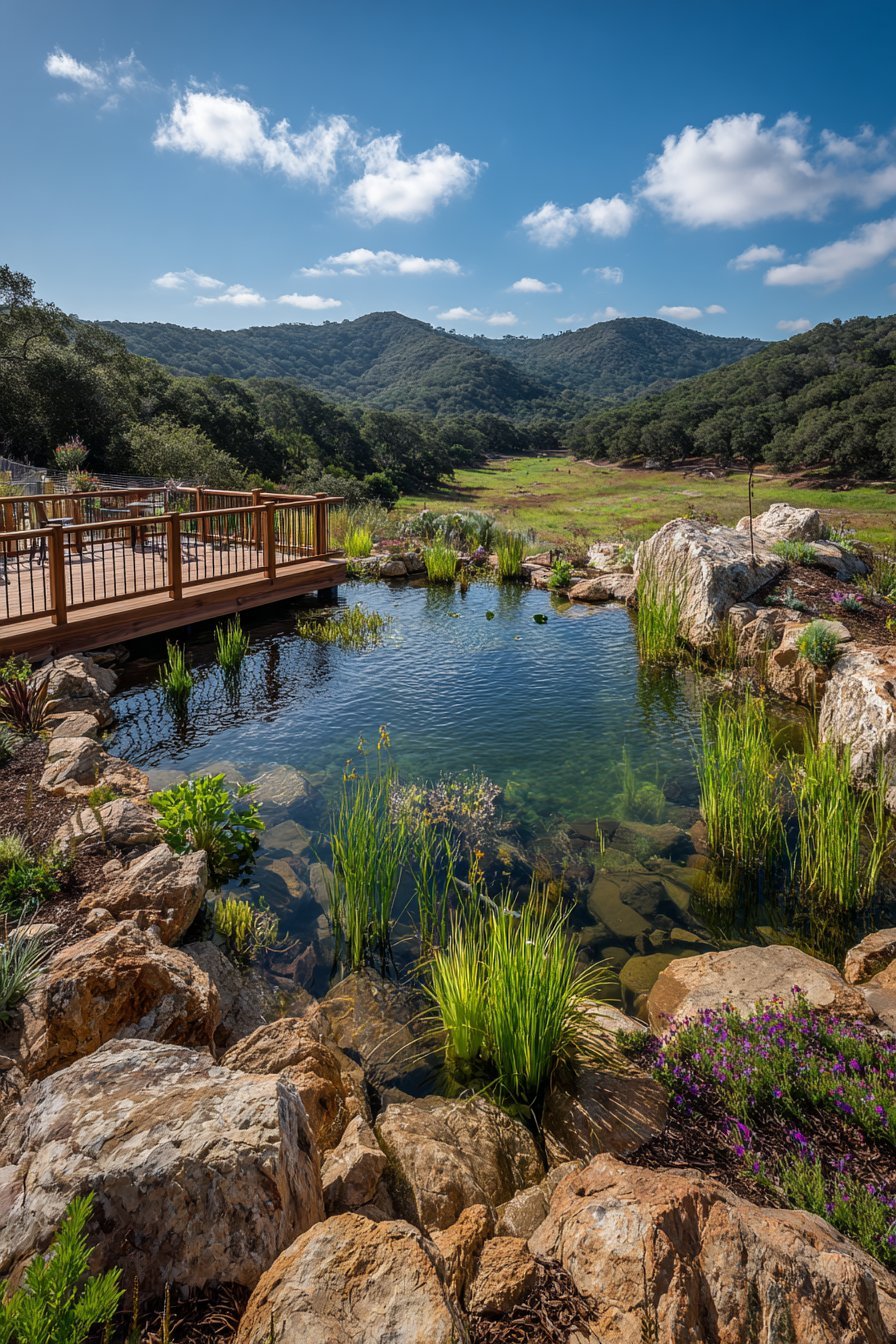 Natural Swimming Pond with Regeneration Zone
