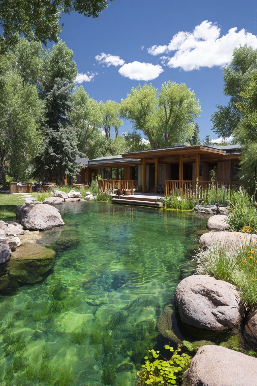 Natural Swimming Pond with Regeneration Zone