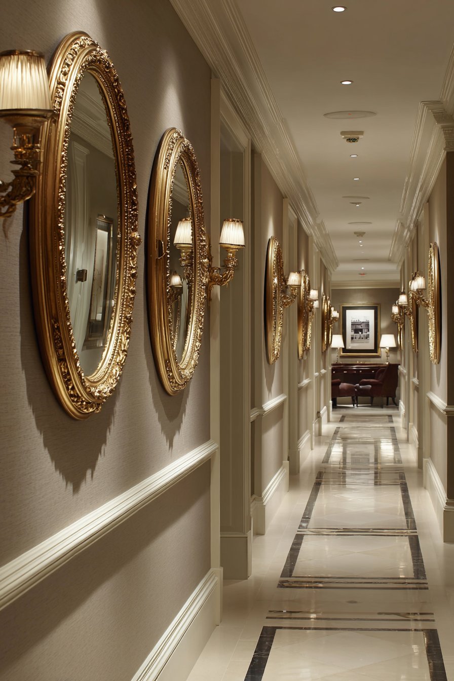 Antique Gilt Mirror Column