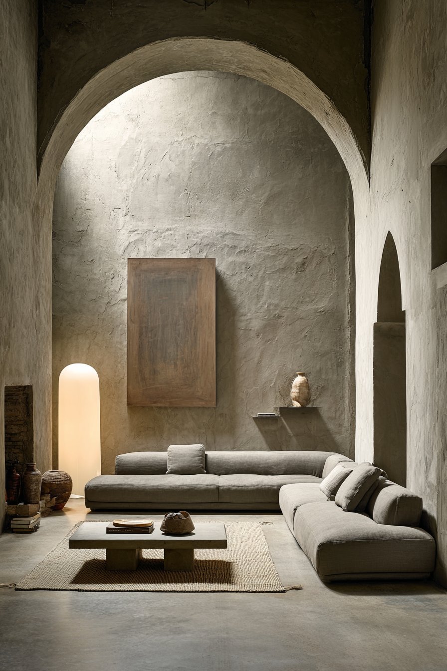 Minimalist Warm Grey Stucco Texture