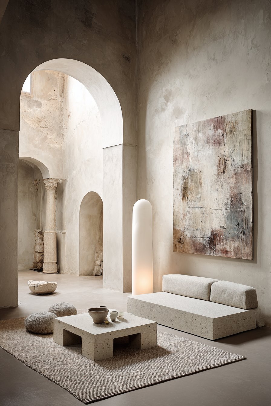 Minimalist Warm Grey Stucco Texture