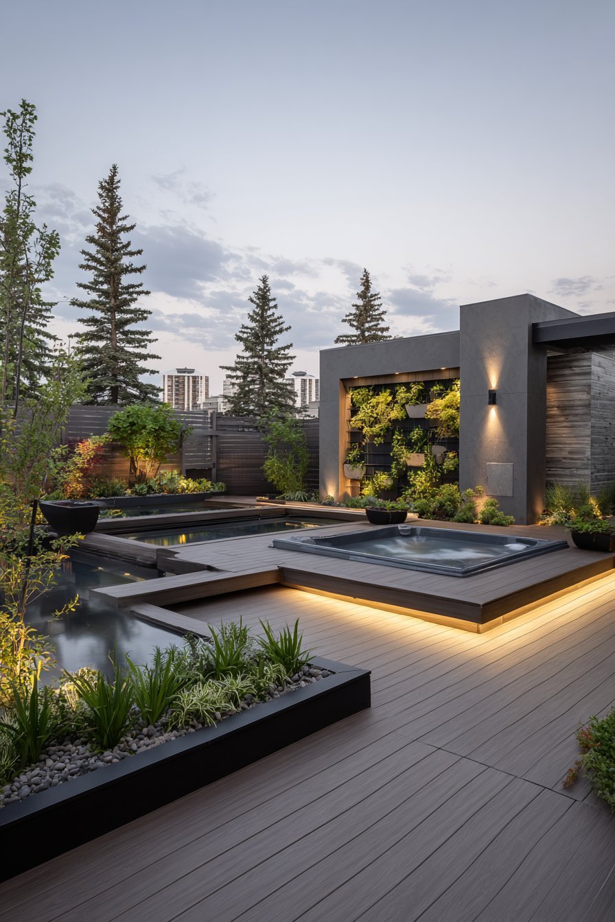 Contemporary Deck with Living Wall
