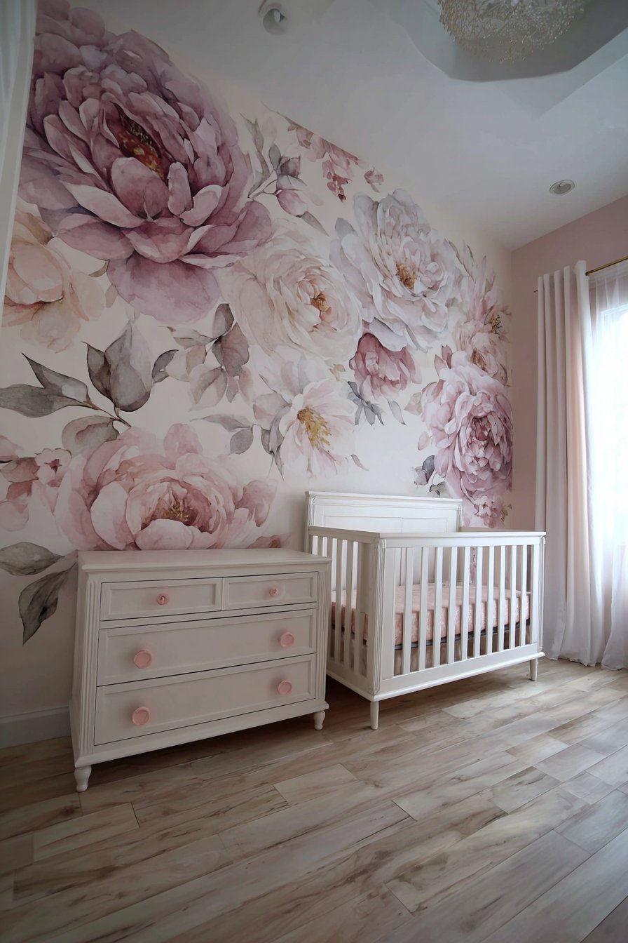 Watercolor Mural Accent Wall