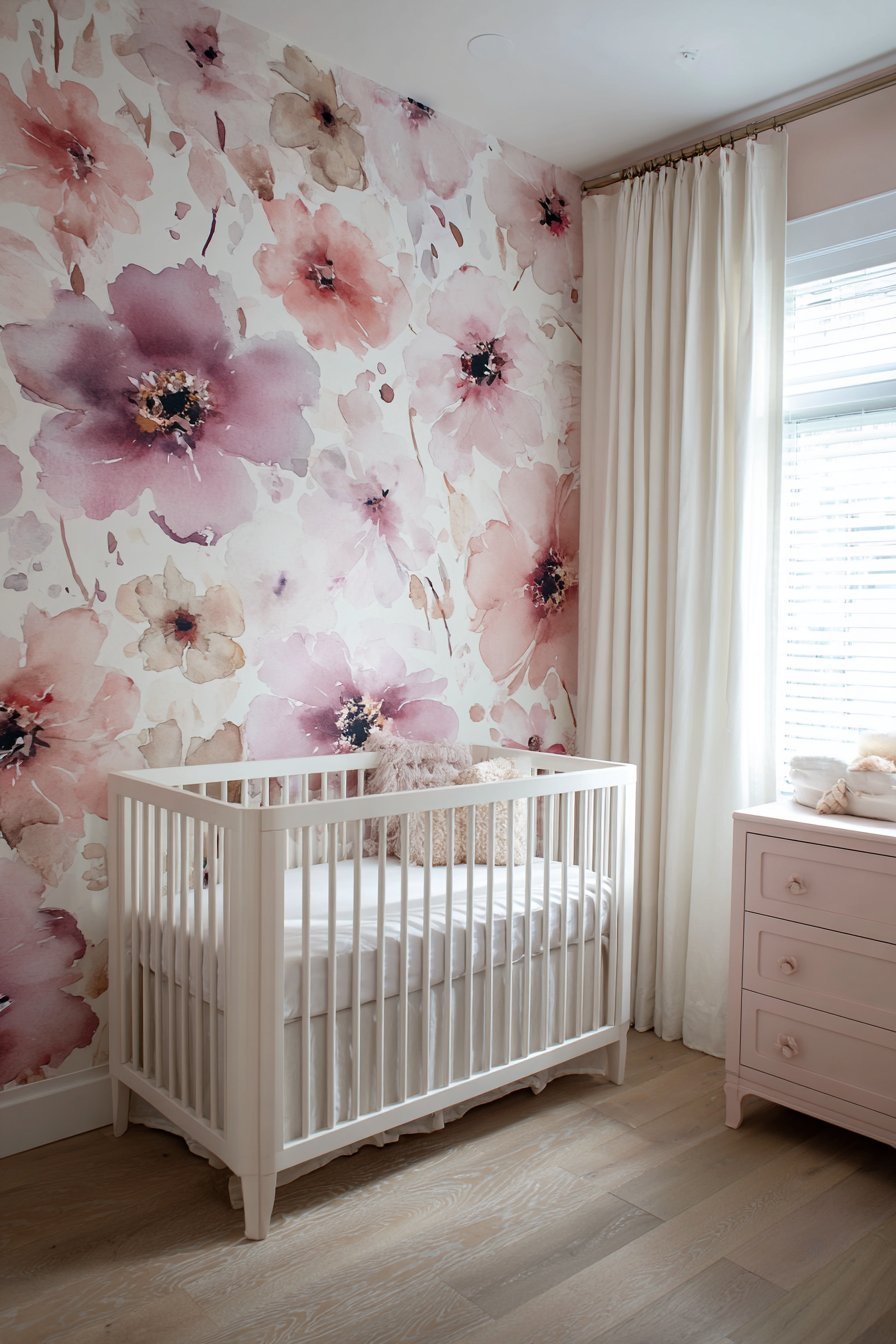 Watercolor Mural Accent Wall