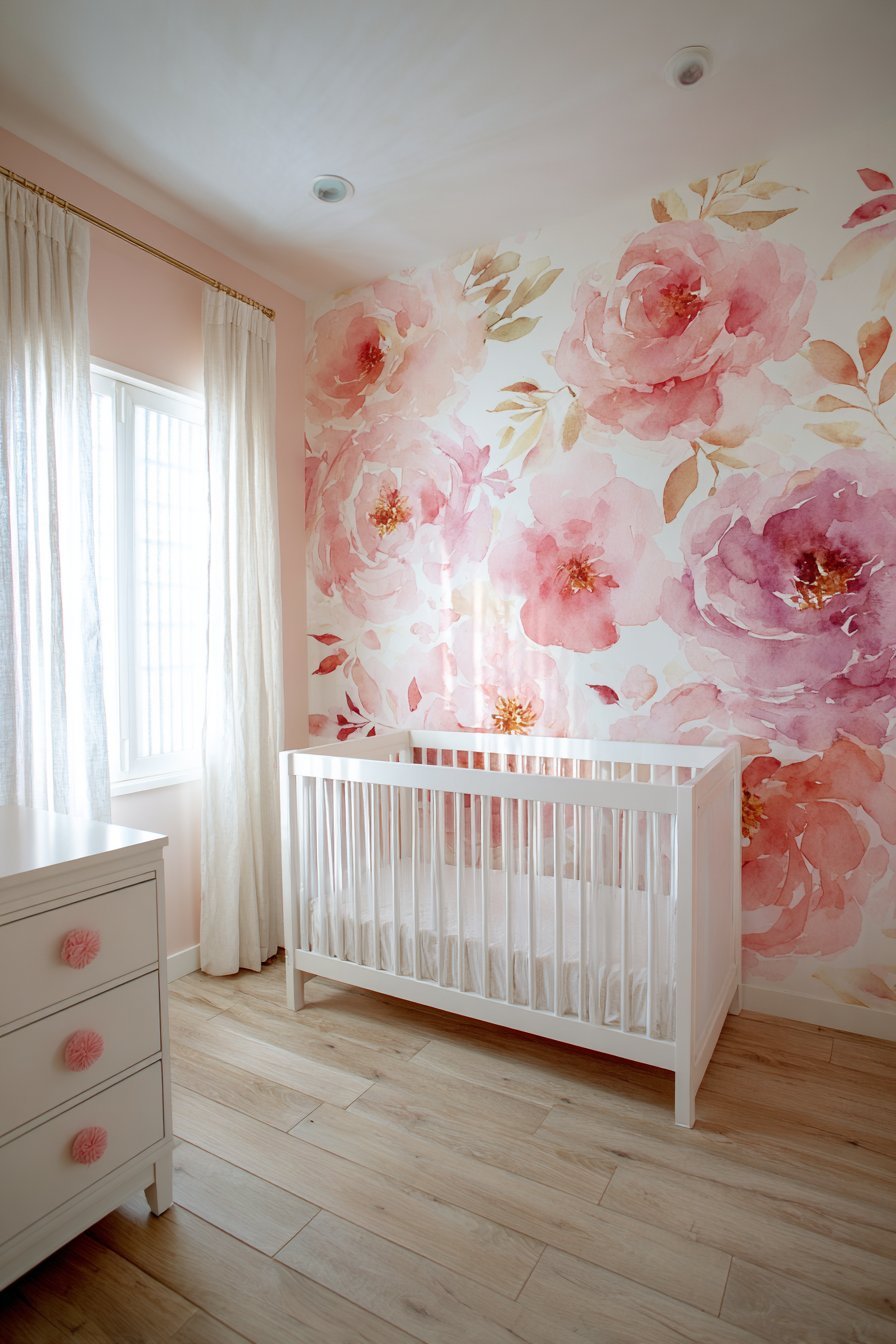 Watercolor Mural Accent Wall