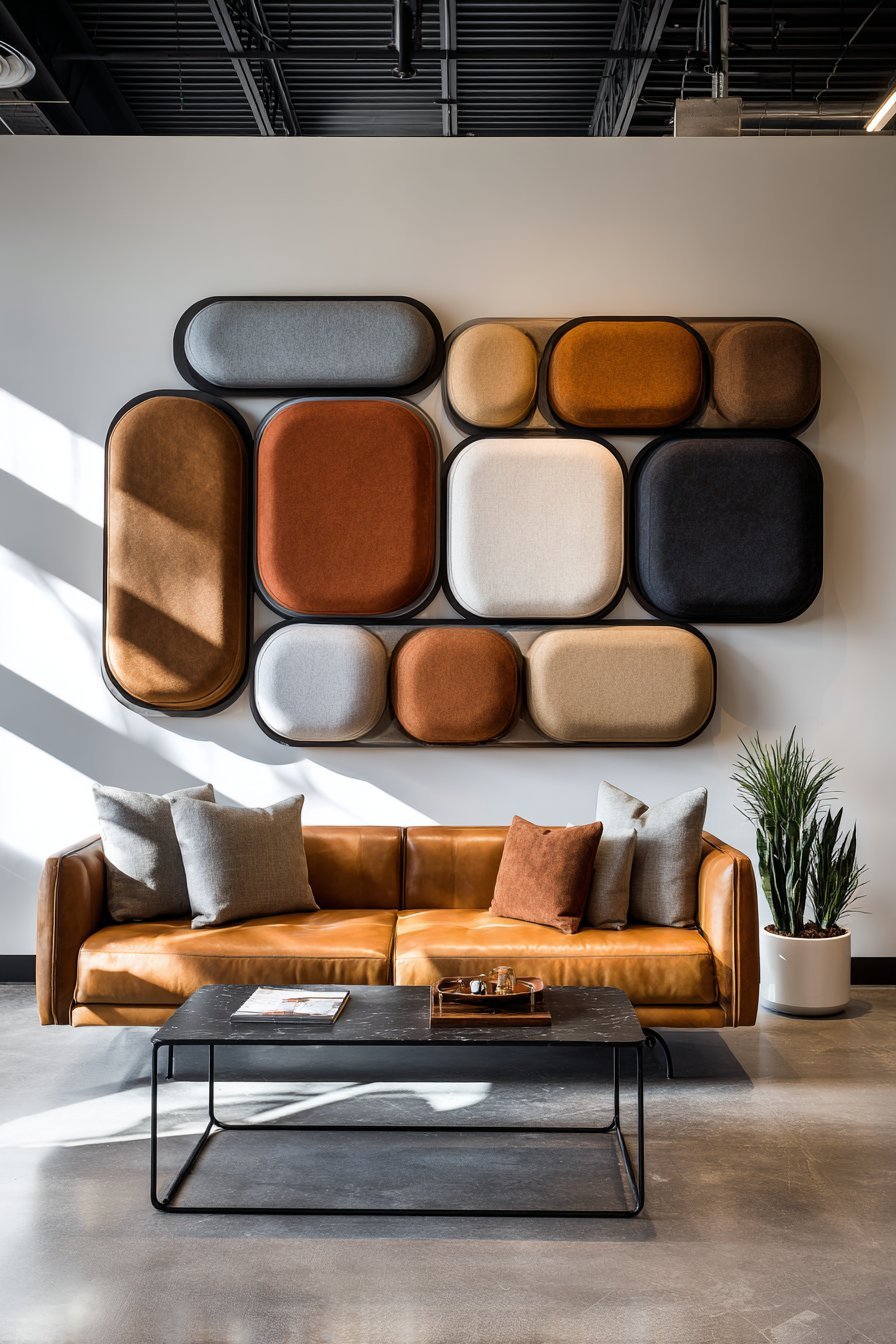 Acoustic Fabric Panel Grid Arrangement