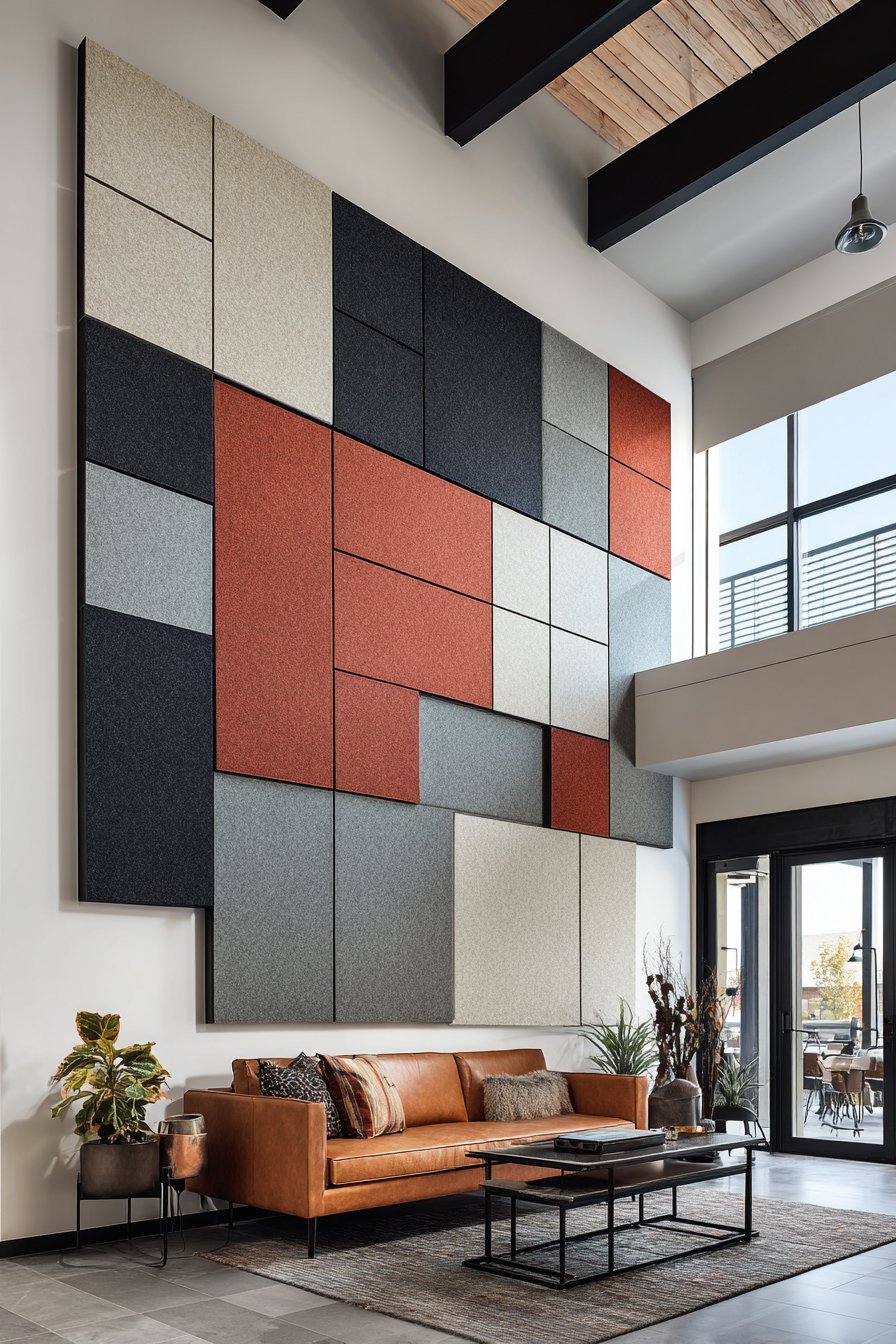 Acoustic Fabric Panel Grid Arrangement