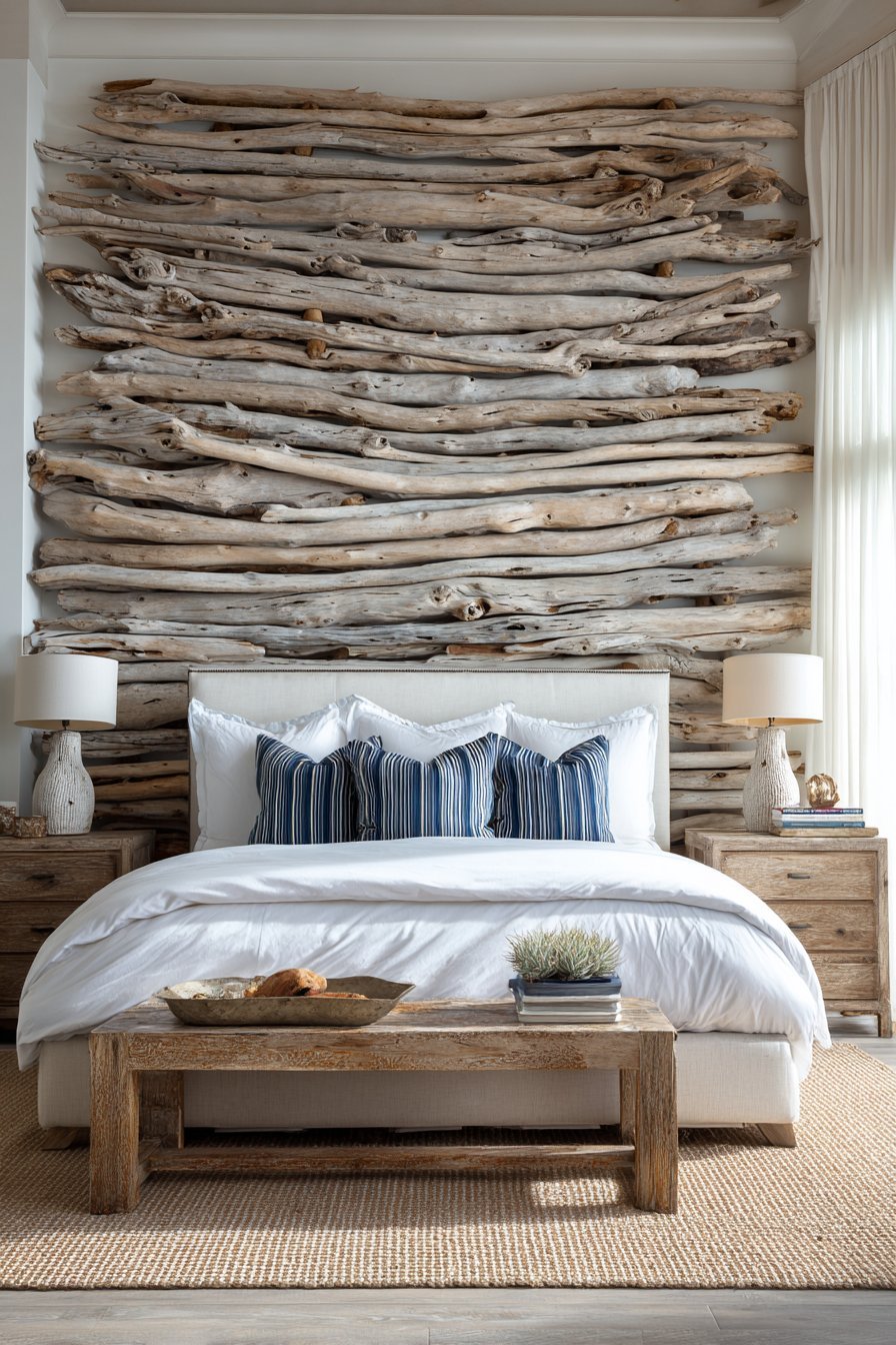 Coastal Driftwood Wall Installation