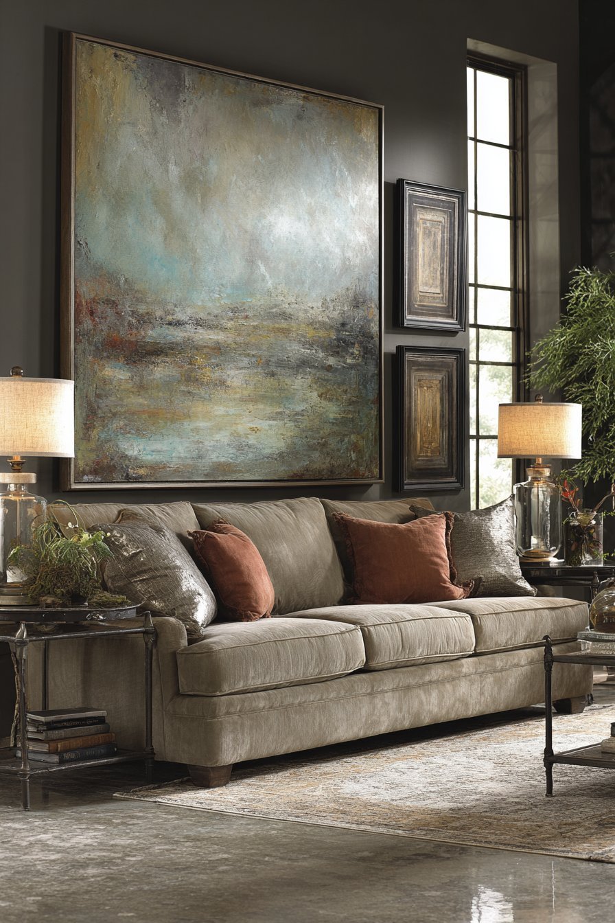 Transitional Abstract Triptych Arrangement