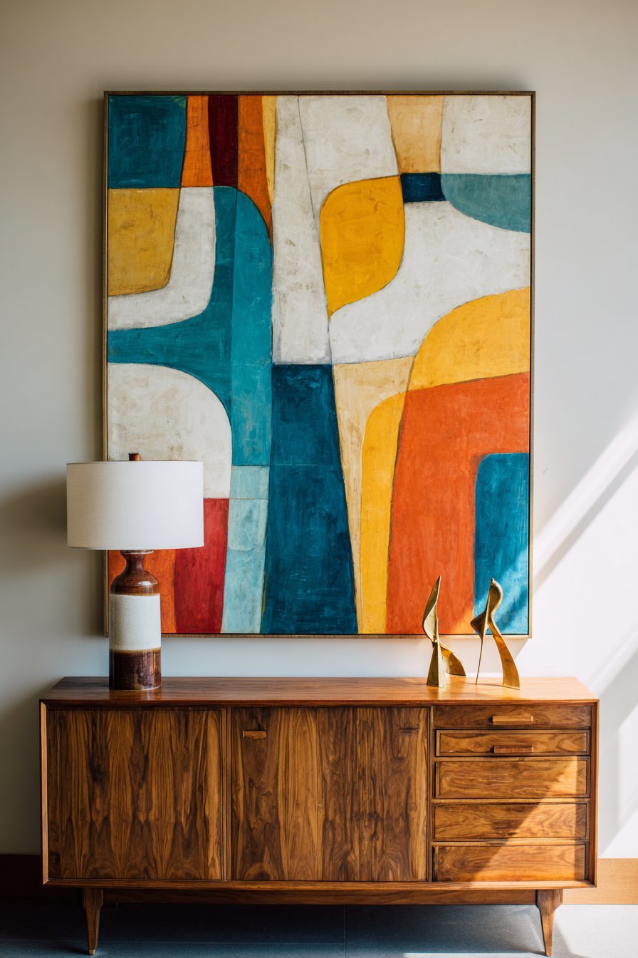 Mid-Century Modern Abstract Canvas