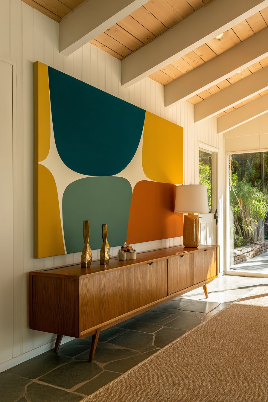 Mid-Century Modern Abstract Canvas