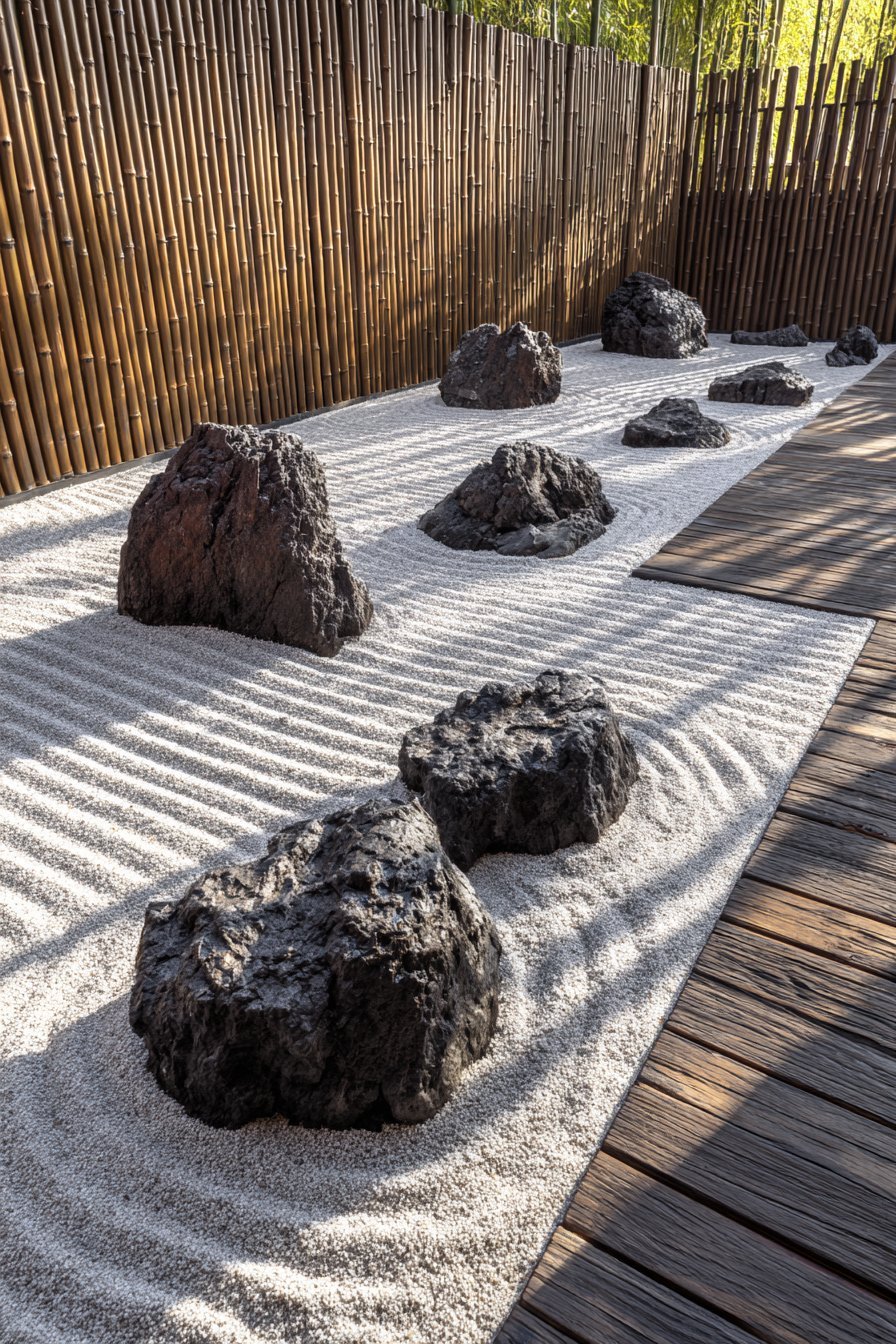 Minimalist White Gravel Zen Garden