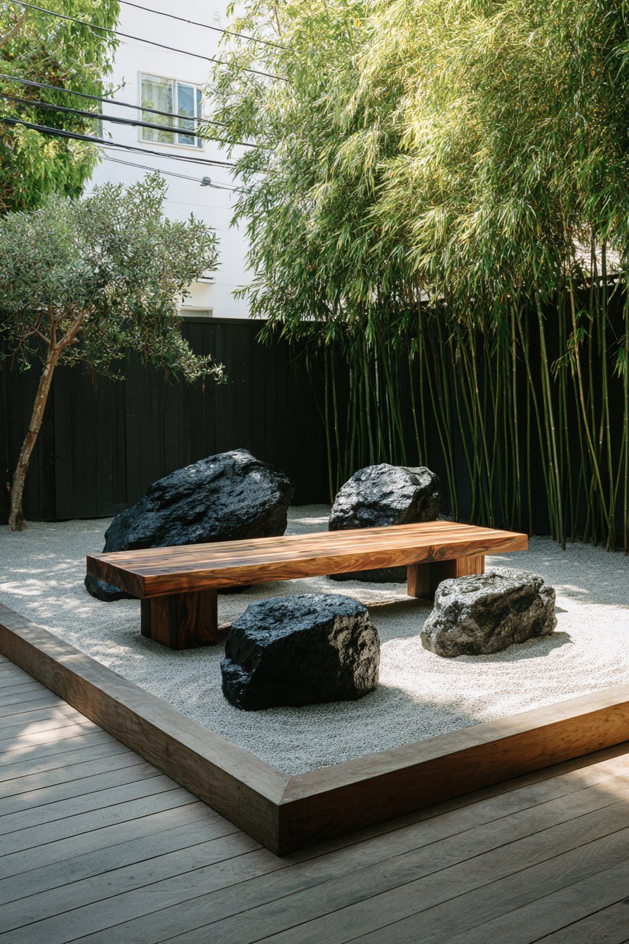 Minimalist White Gravel Zen Garden