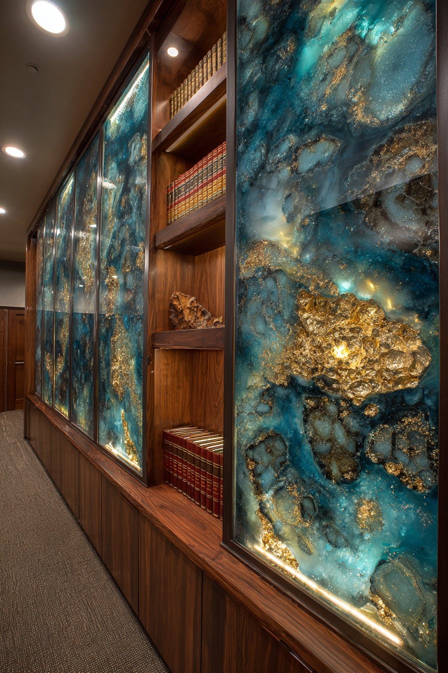 Abstract Resin Art with Gold Leaf