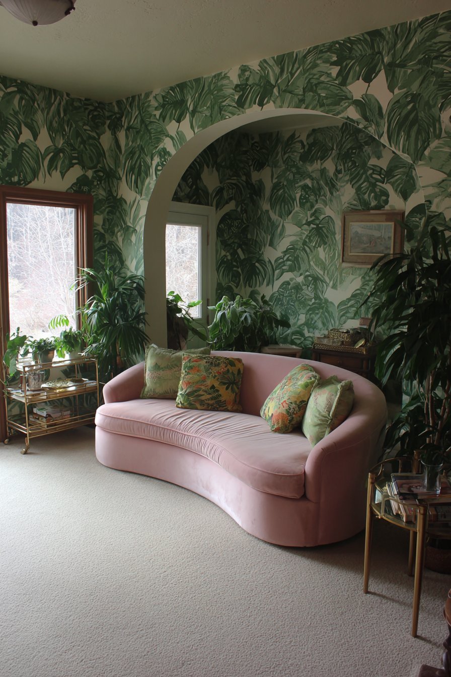 Bold Tropical Leaf Pattern Wallpaper