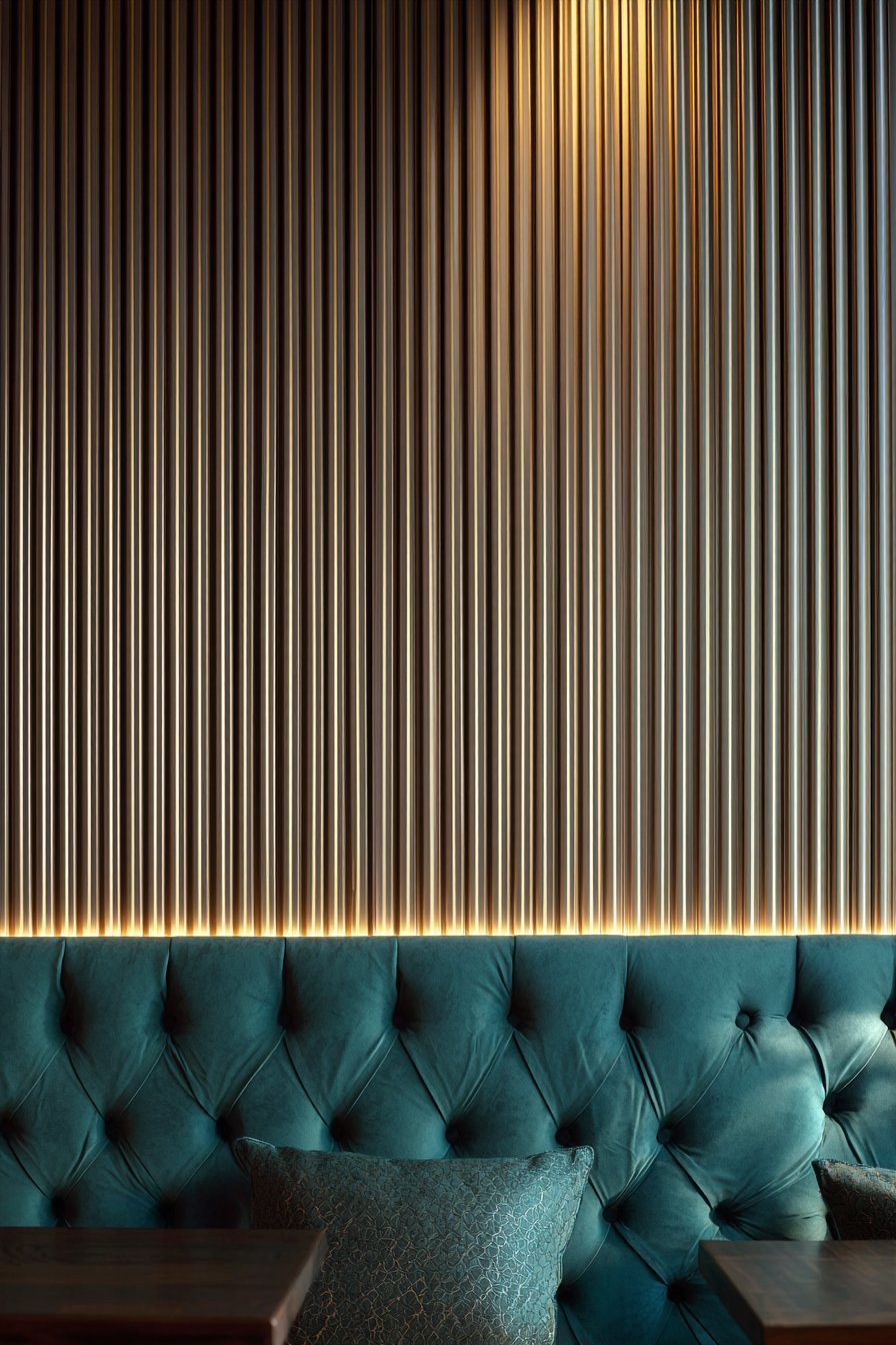 Elegant Vertical Metal Batten Installation