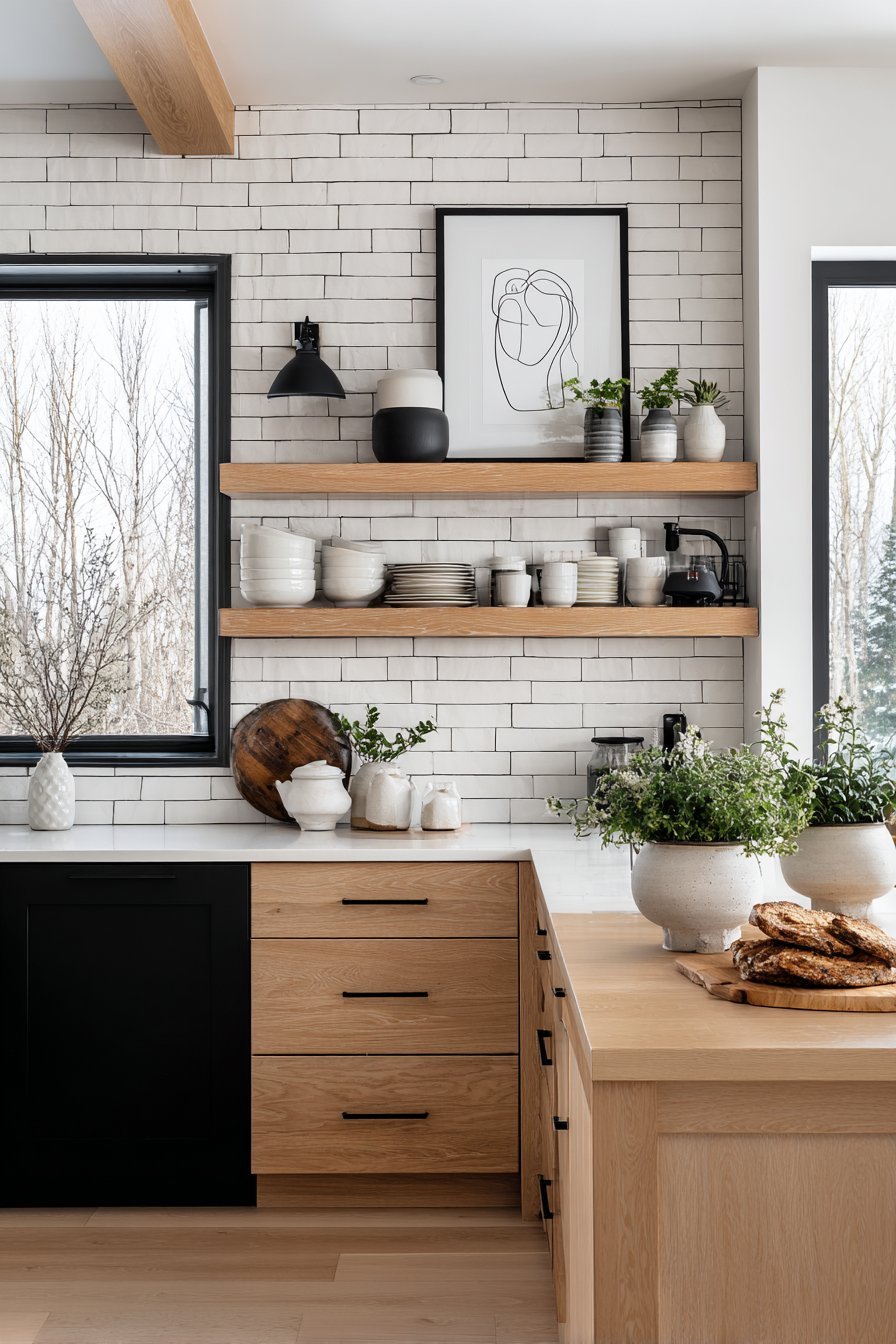 Modern Kitchen Floating Shelf Styling