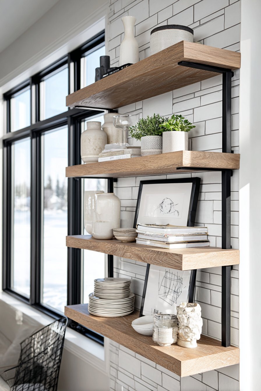 Modern Kitchen Floating Shelf Styling