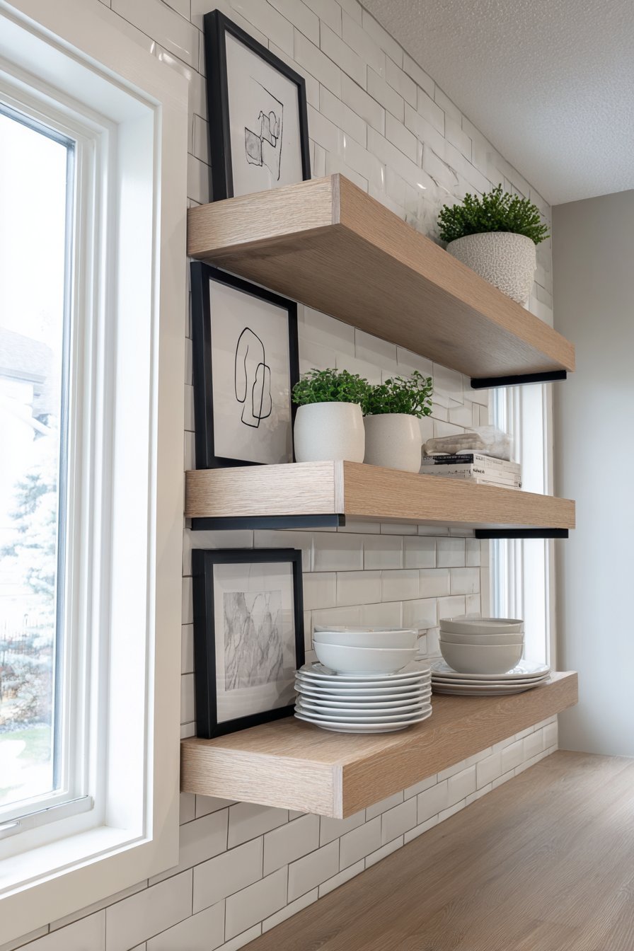 Modern Kitchen Floating Shelf Styling