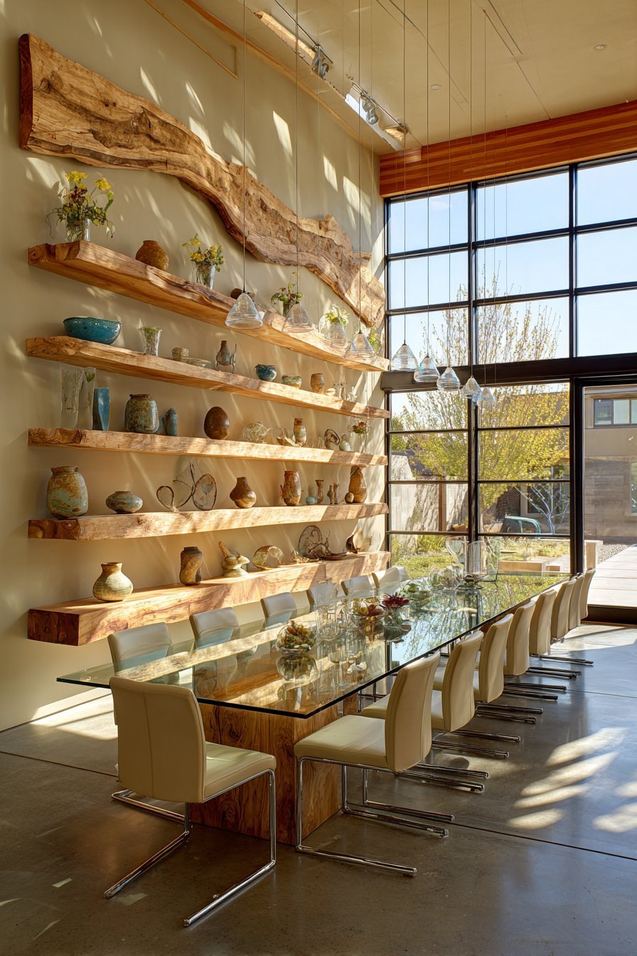 Live-Edge Floating Shelves