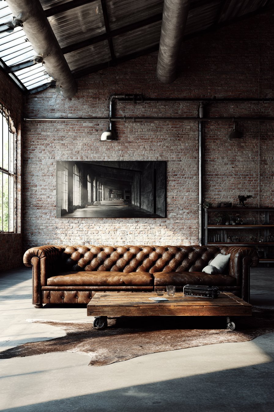 Industrial Minimalist Brick Wall