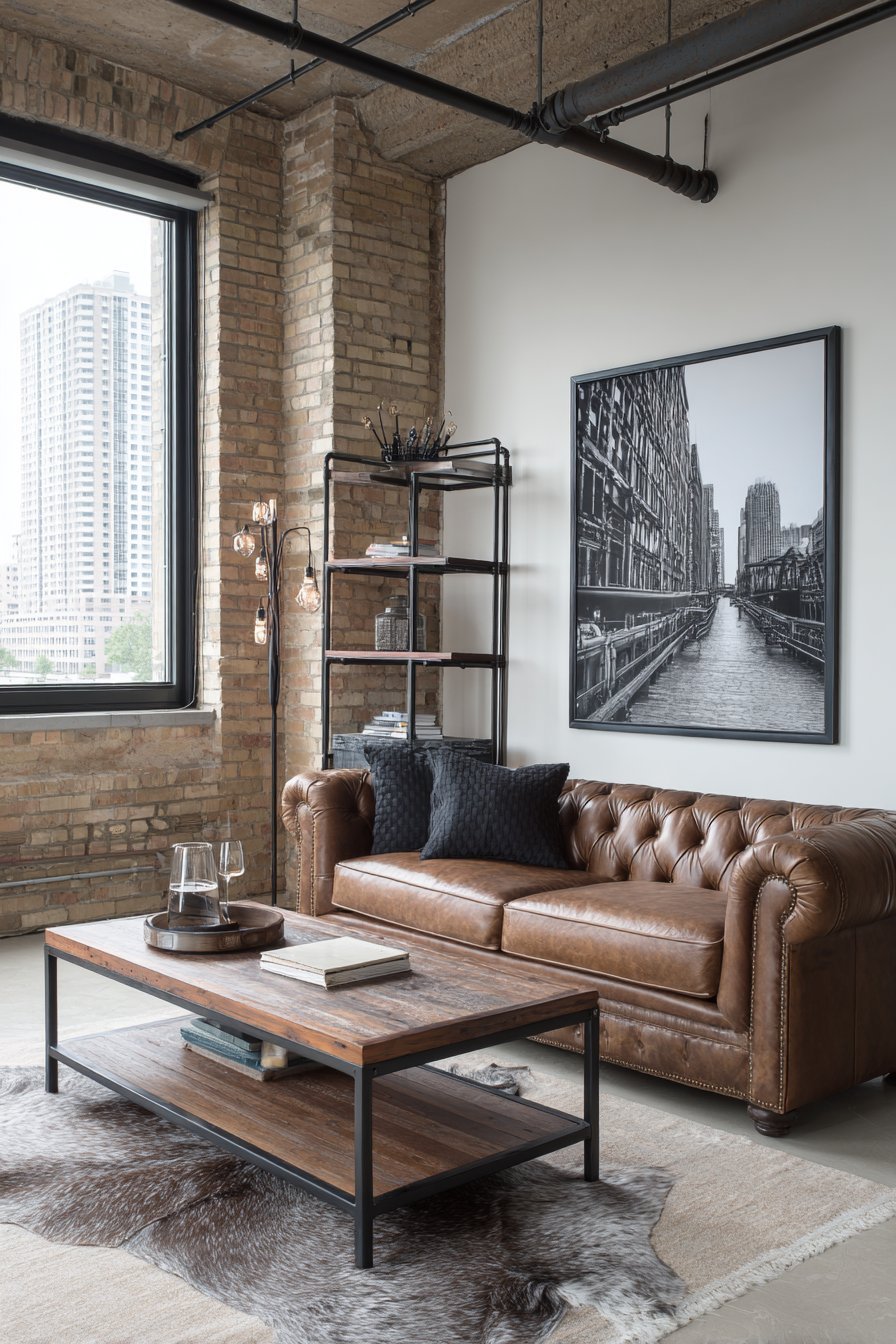 Industrial Minimalist Brick Wall