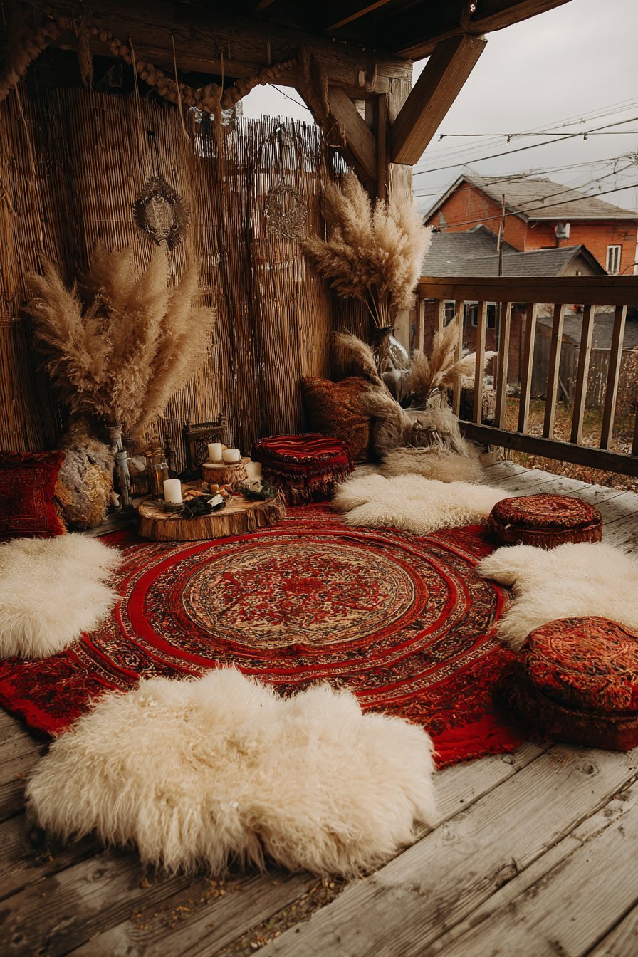 Meditation Corner with Bamboo Screens
