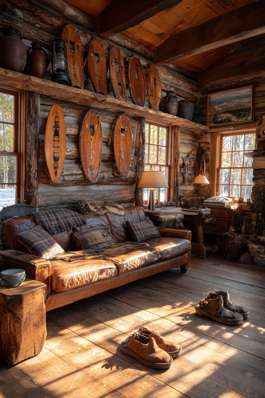 Rustic Lodge Mounted Antler Display