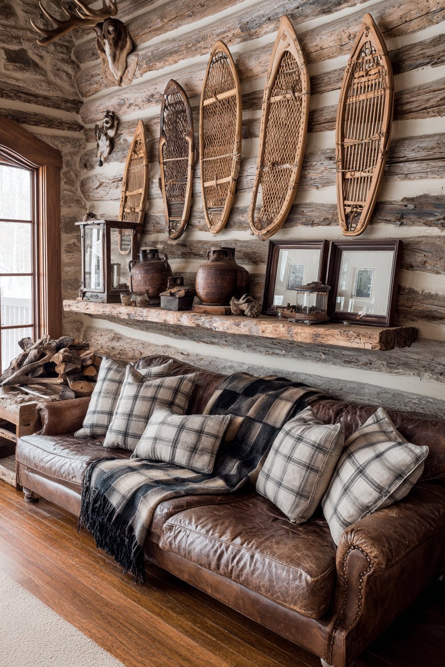 Rustic Lodge Mounted Antler Display