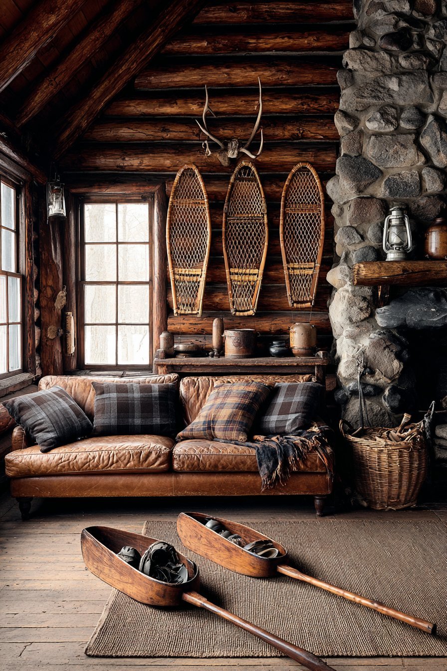Rustic Lodge Mounted Antler Display