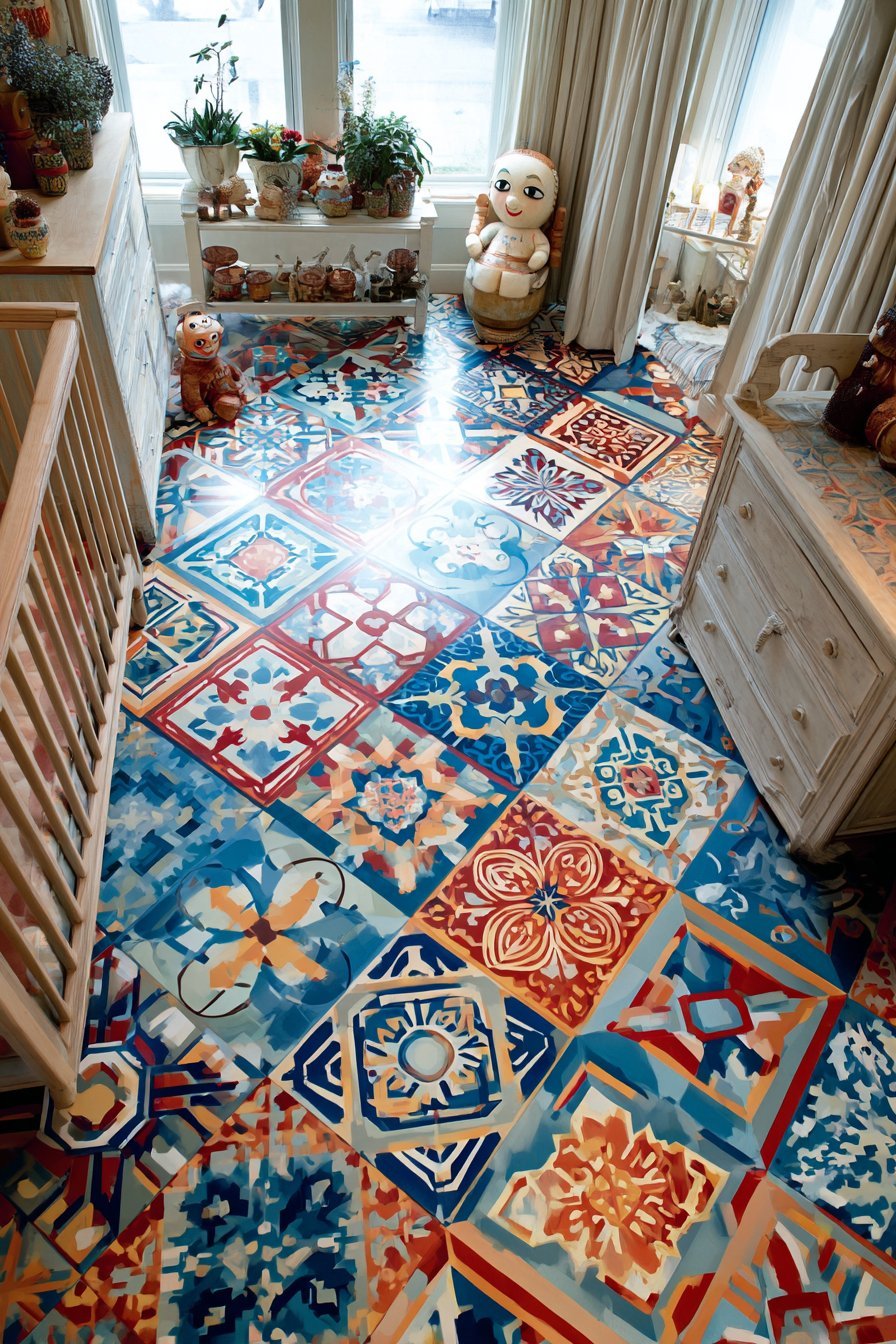 Bold Encaustic Cement Floor Tiles
