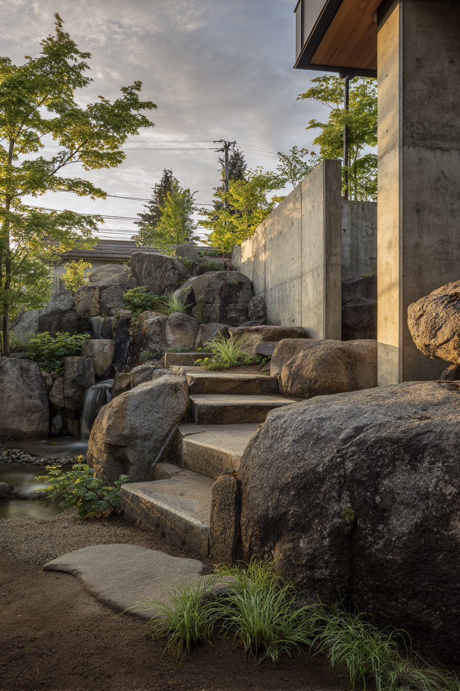 Contemporary Stone and Concrete Fusion