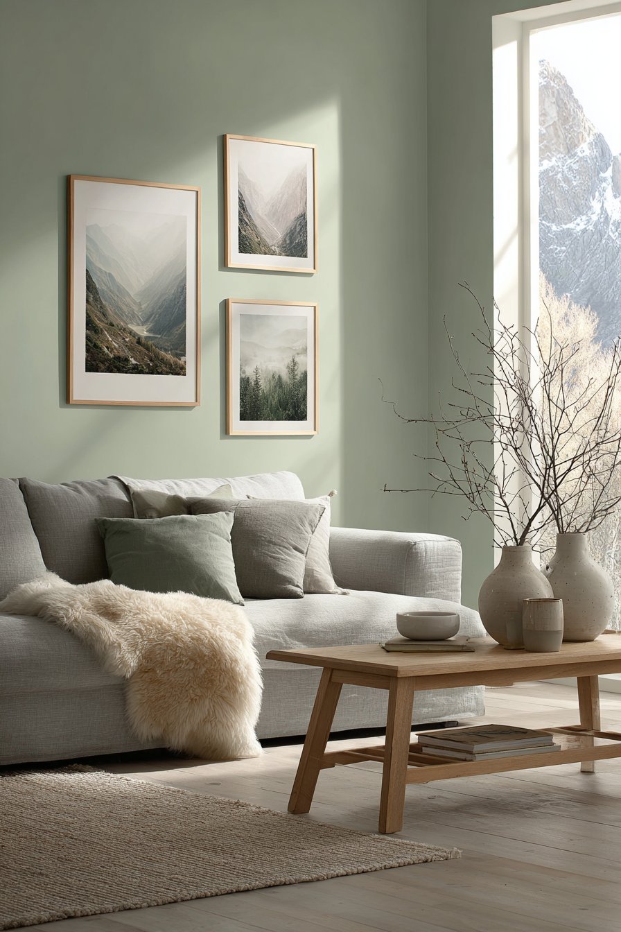 Serene Sage Green Accent with Nature Photography