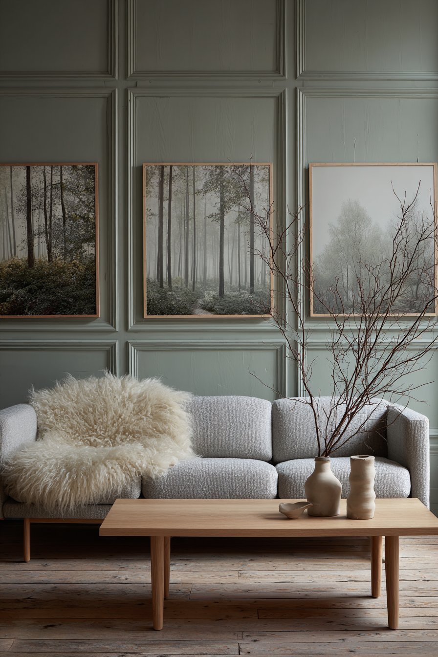 Serene Sage Green Accent with Nature Photography